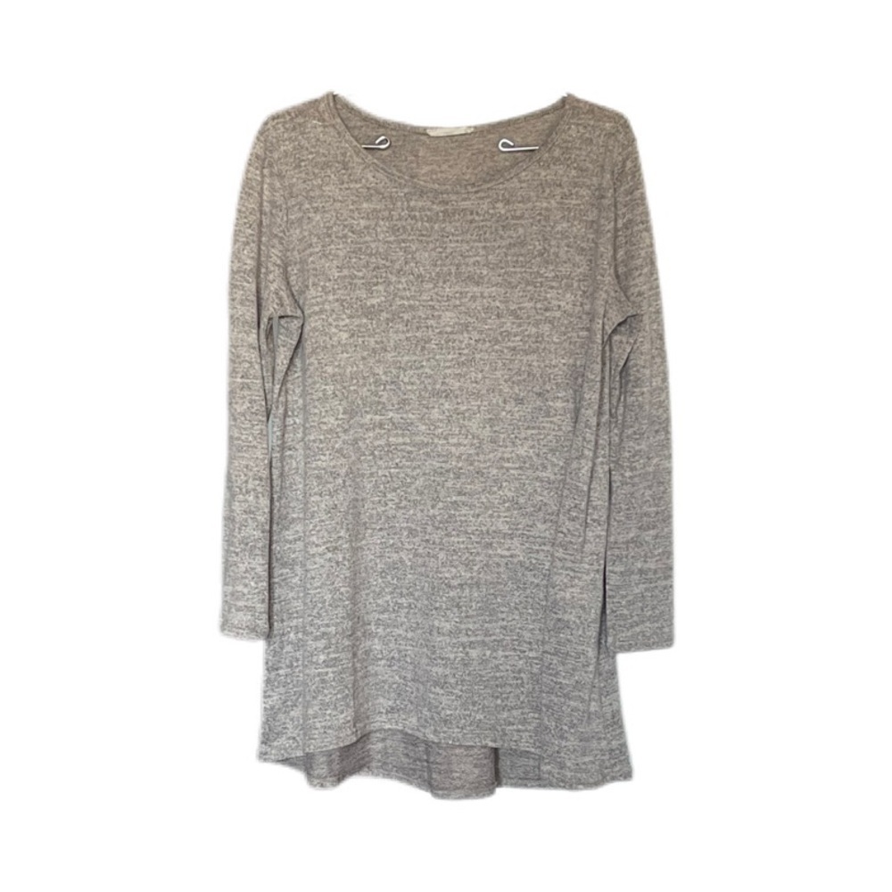 Reborn J Tunic Blouse Heather Grey Asymmetrical Hem Line Women’s Large